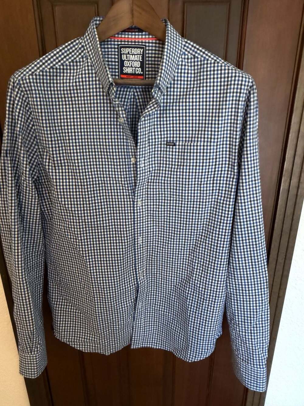 Superdry Ultimate Oxford Shirt Co. Gingham Button Down Shirt Size Large
